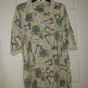 New mens tropical polo shirt XXL